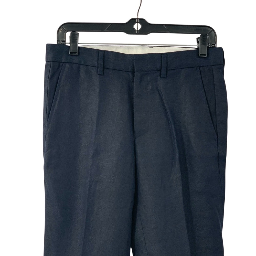 J. Crew Crewcuts Ludlow Slim Boys‎ Suit Pant Navy Linen Dress Pants Size 16 - Picture 2 of 11